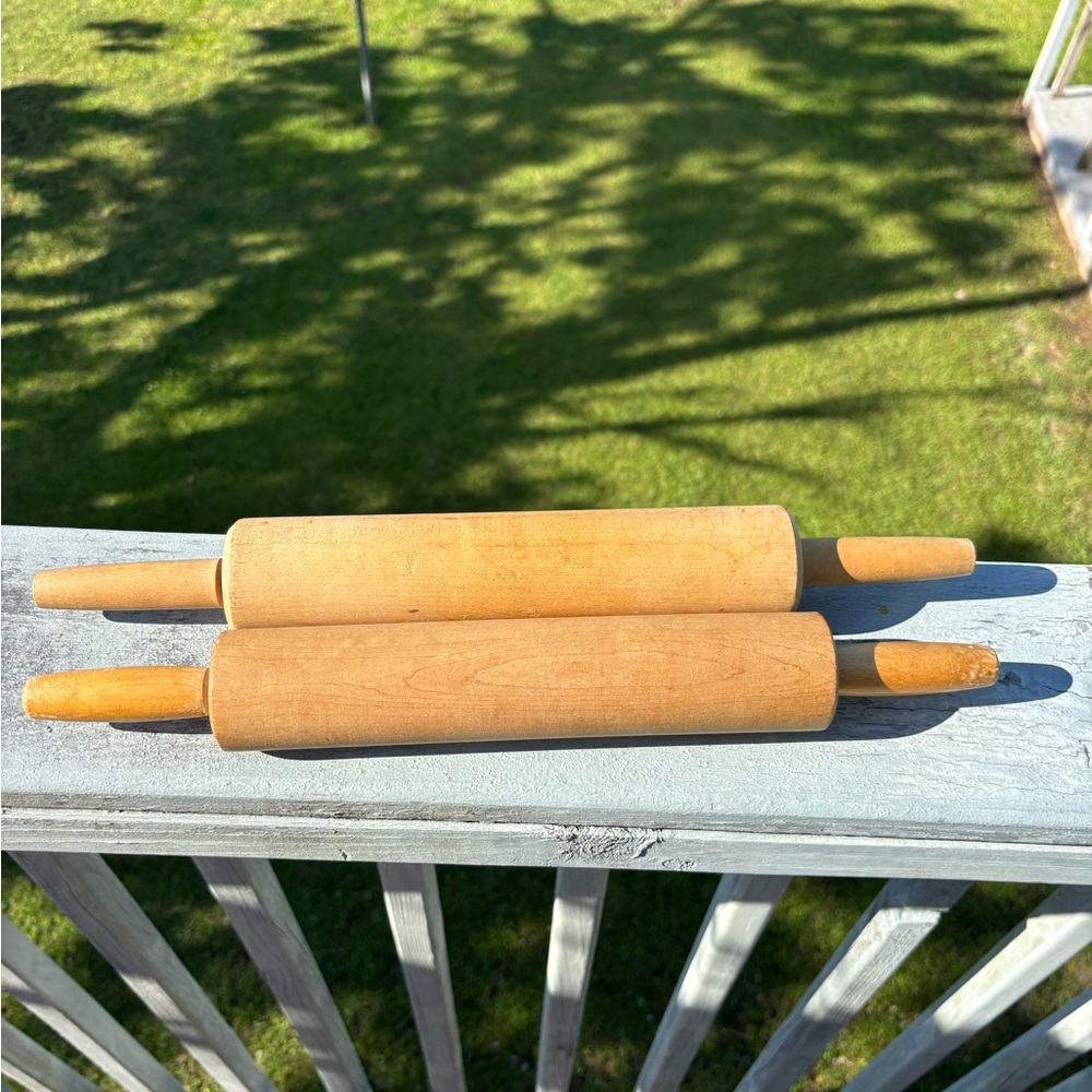 Rolling Pins Bread Dough Baking Accessories Set of 2 Vintage